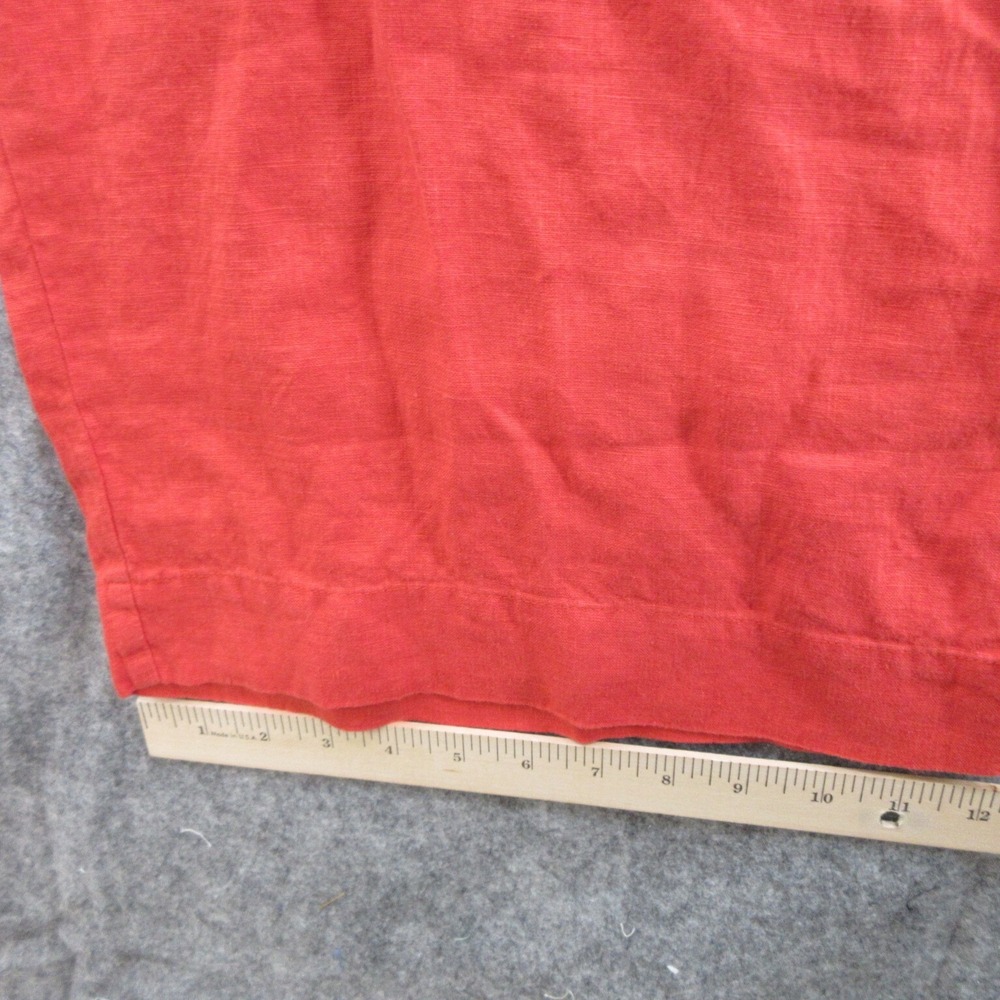 FLAX Designs Pants 3G LInen Red Pedal Pusher Elastic Waistband With Pockets New - Picture 9 of 16